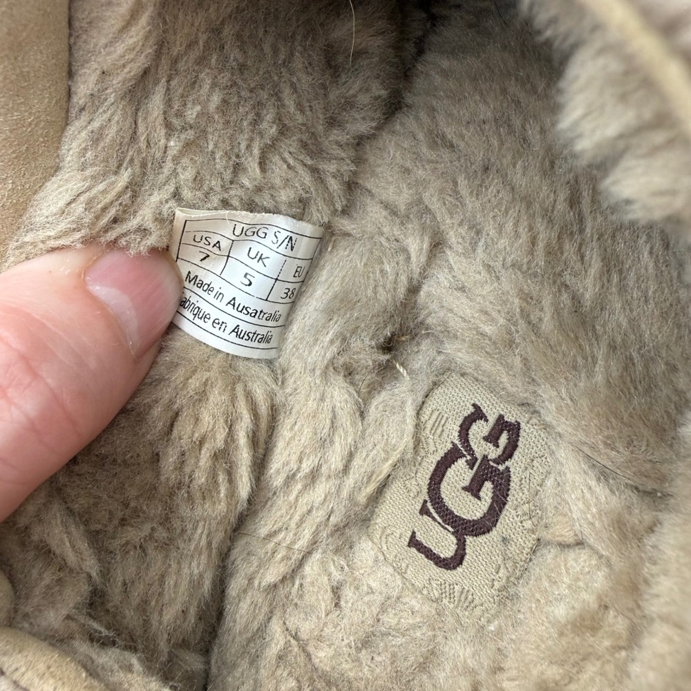 UGG Tazz Platform Suede Slipper Mustard Seed Tan 1122553 Womens 7 - Picture 2 of 7